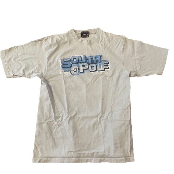 Vintage Y2K South Pole Grunge Spell Out T Shirt Size XL Light Blue - Picture 1 of 8